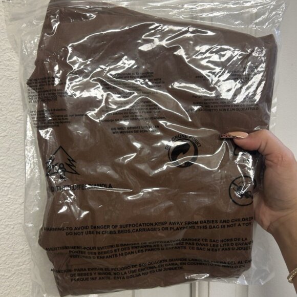 Fashion Brown 2-Piece Matching Set | Crop Sweatshirt & Shorts Pajamas Small NWT - Picture 5 of 5